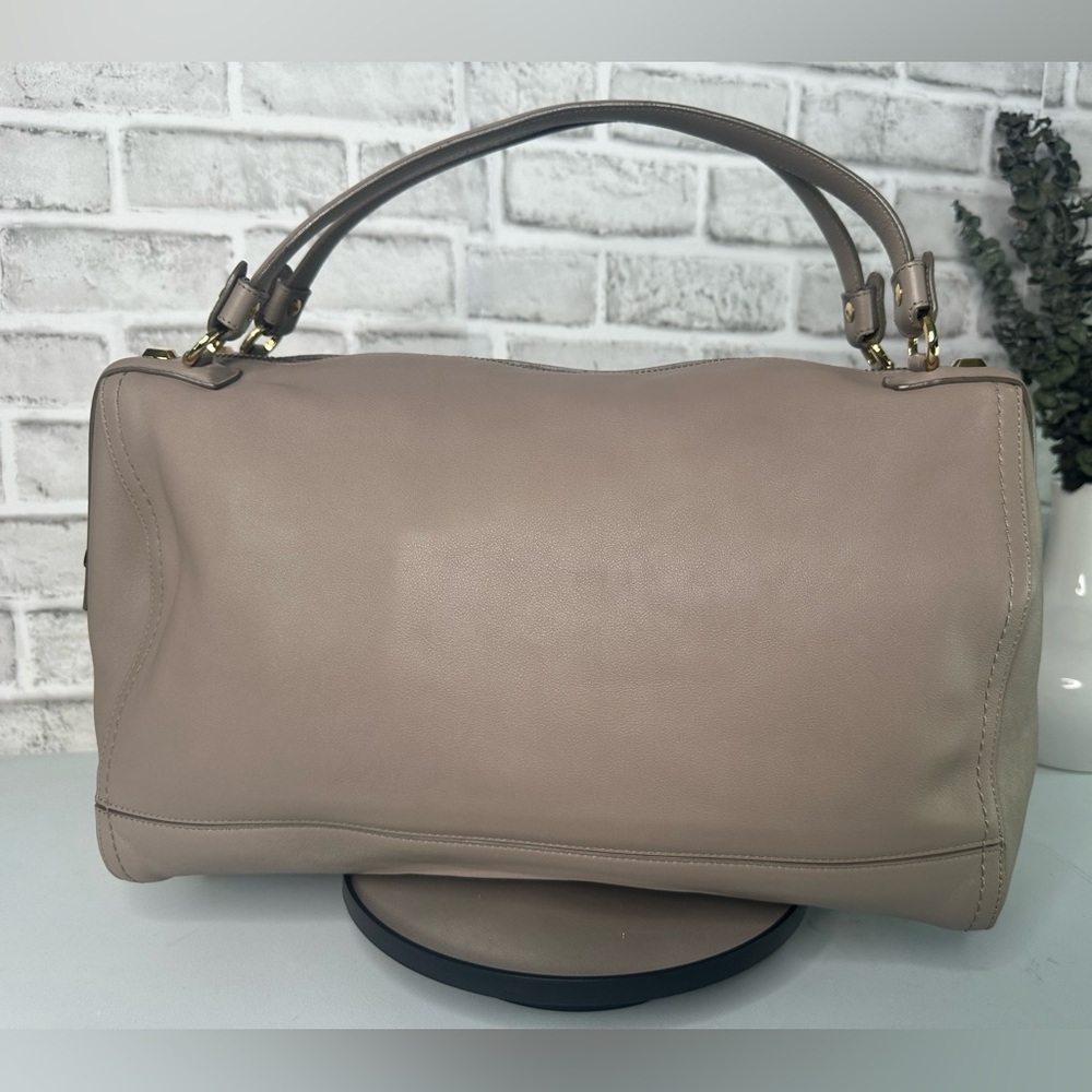 Salvatore Ferragamo Leather Bag double top handle Zipper Closure EUC - Picture 3 of 14